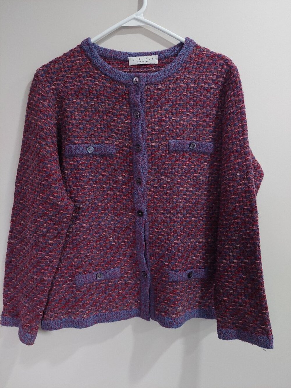 "E.F.F.E." Women's Size 44/US 8 Textured Knit Cardigan MADE IN ITALY